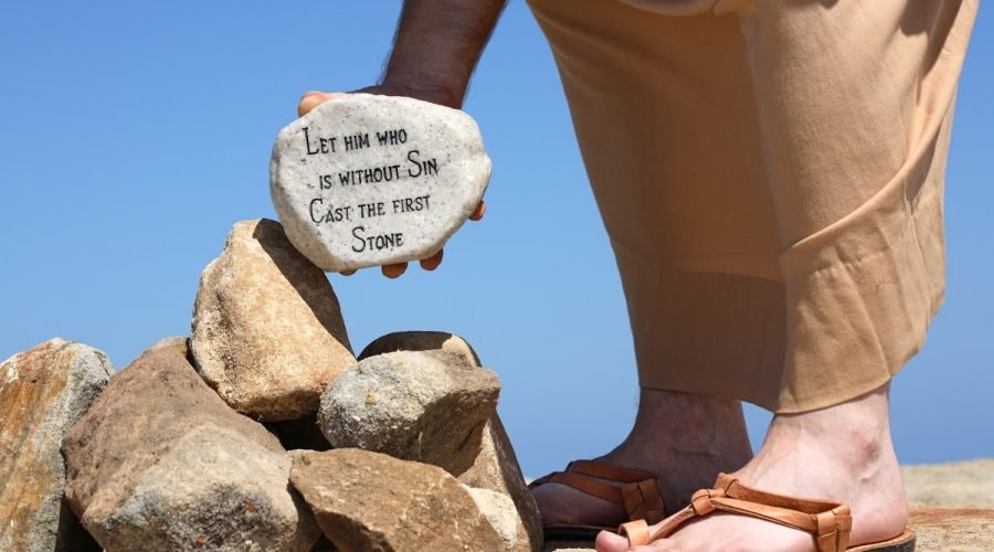 who is without sin cast the first stone